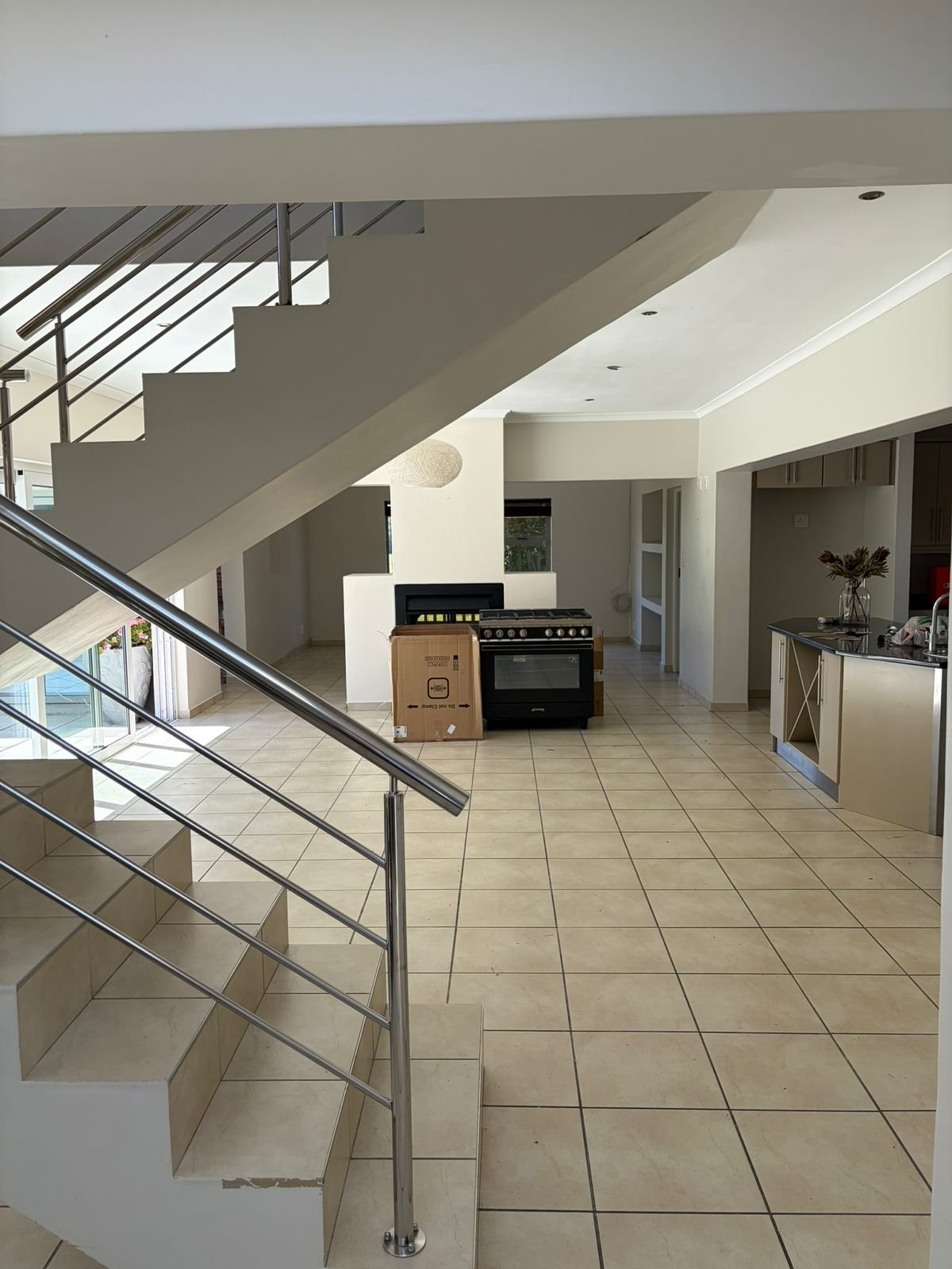 Finished kitchen and staircase area
